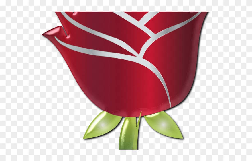 Red Flower Clipart 2 Rose - Shadow Of A Rose - Png Download