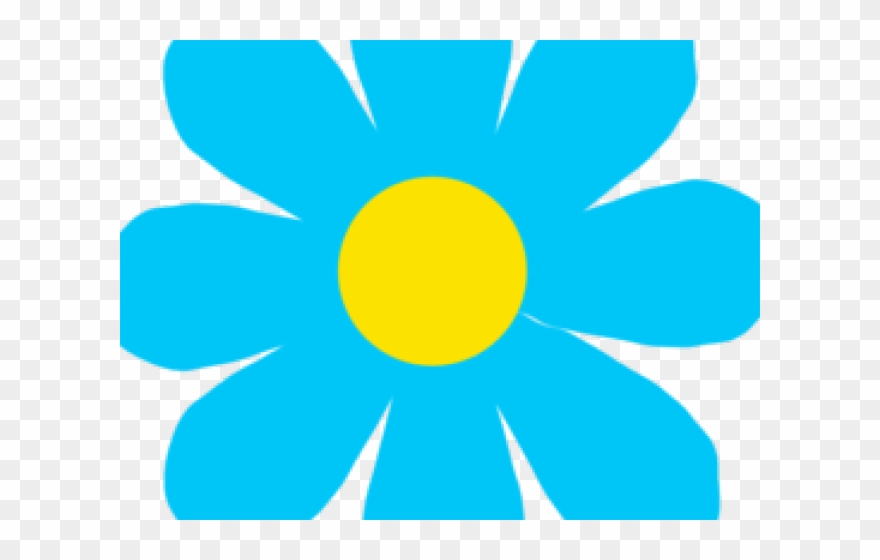 Blue Flower Clipart Simple - Png Download