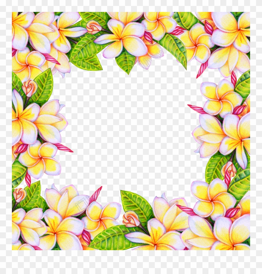 Flower Background Png - Marco De Hojas De Colores Clipart