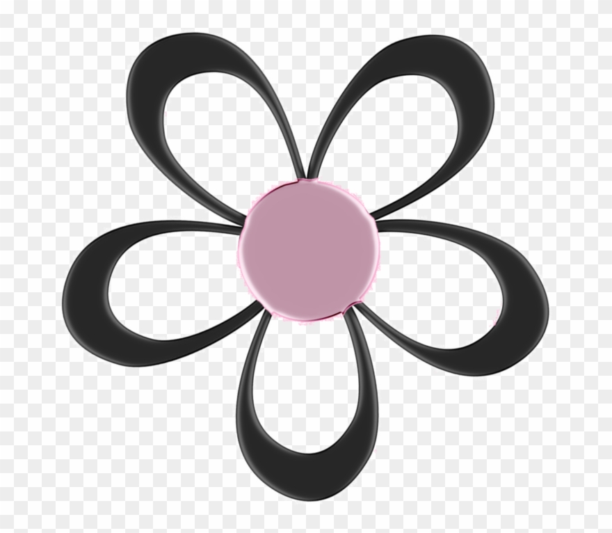 1057 X 755 5 - Black And Pink Flowers Png Clipart