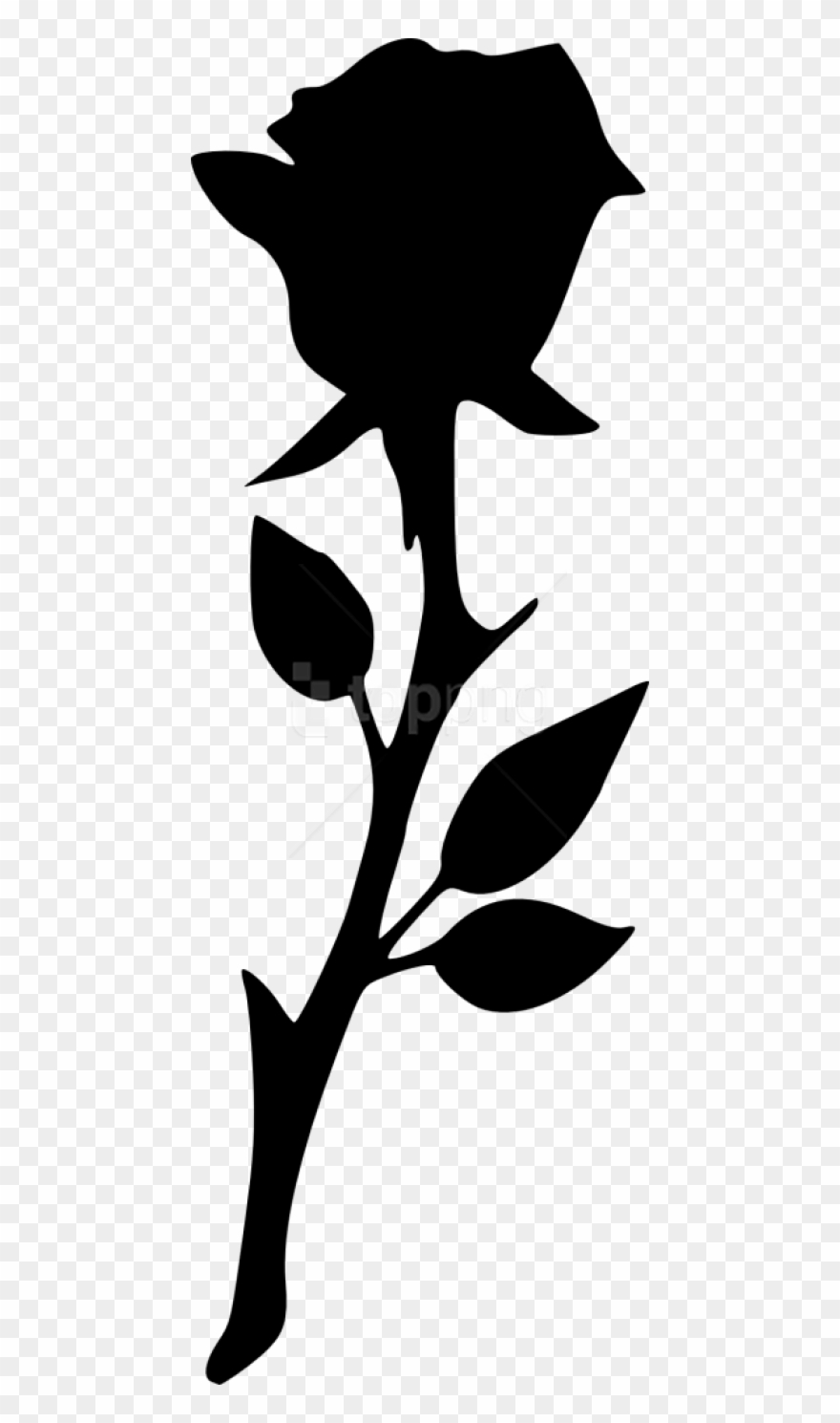 Free Png Rose Silhouette Png Clipart