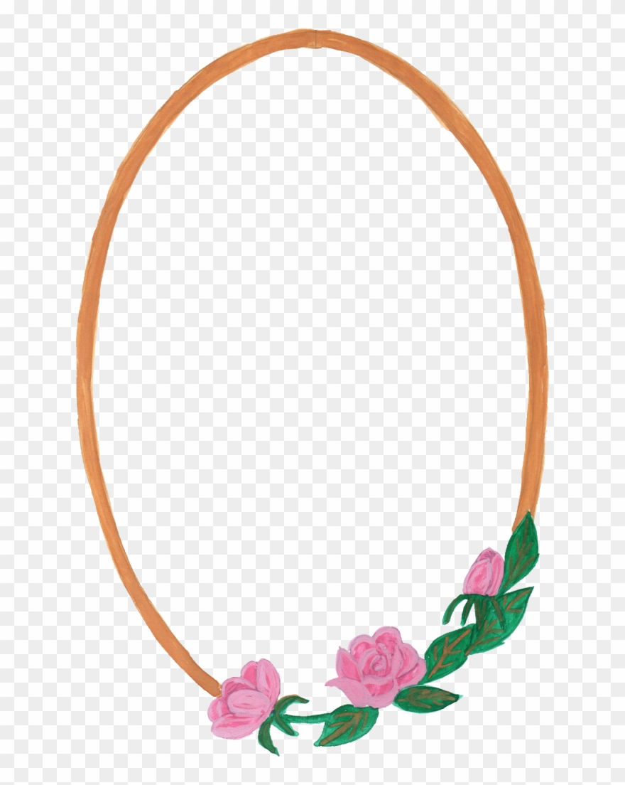 Watercolor With Flowers - Frame With Flower Png Clipart