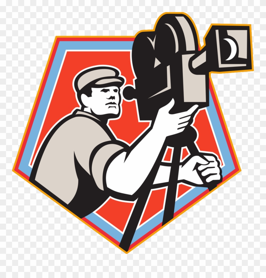 Cameraman Vintage Film Reel Camera Retro Vector - Retro Cameraman Clipart