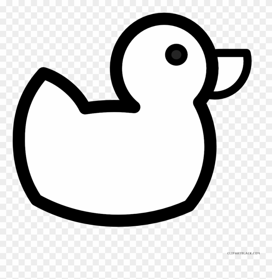 Black And White Rubber Duck Clipart - Duck Clip Art Black And White - Png Download