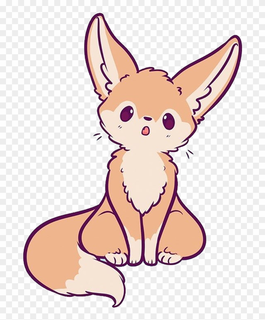 Fennecfox Sticker - Drawing Chibi Fennec Fox Clipart
