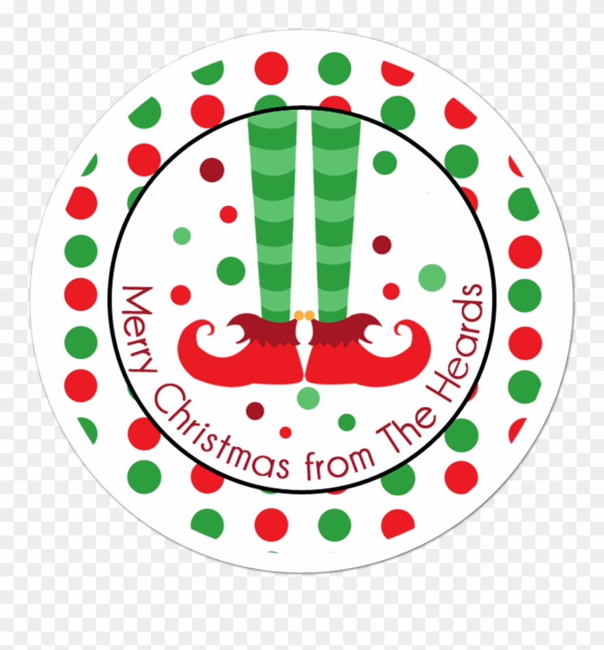 Elf Feet Personalized Sticker - Circle Clipart