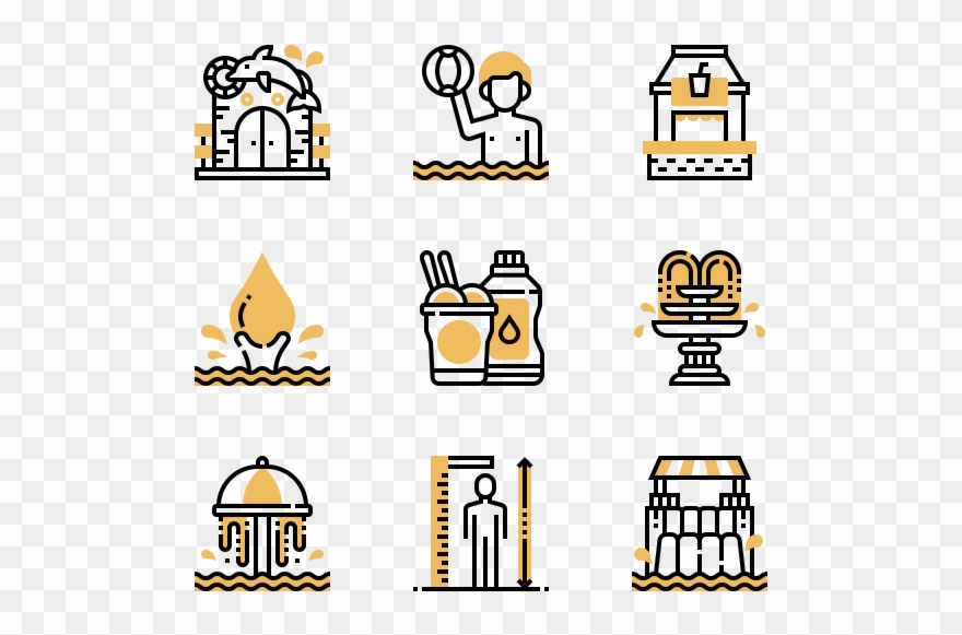 Water Park - Thailand Symbols Icons Clipart