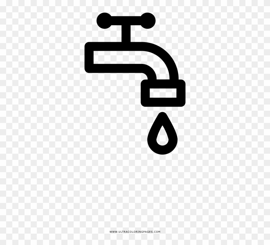 Water Faucet Coloring Page Clipart