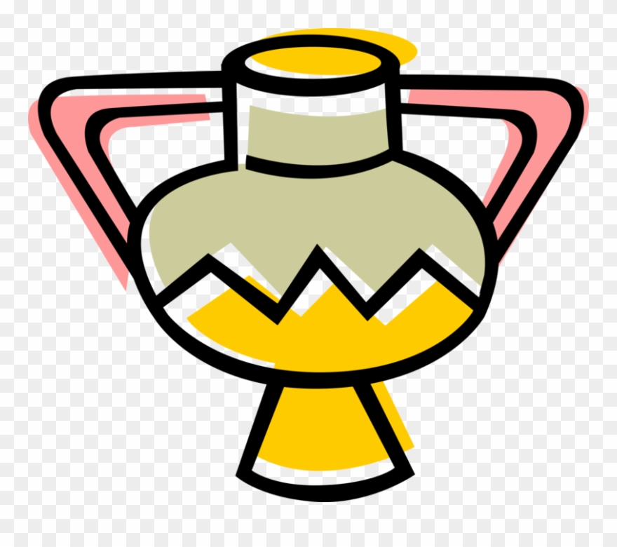 Vector Illustration Of Ceramic Flower Vase Clipart