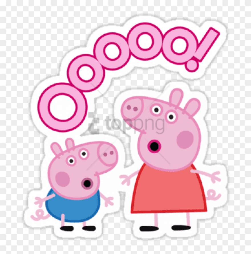 Download Peppa Pig Ooo Sticker Clipart Png Photo - Peppa Pig Holding Balloons Transparent Png