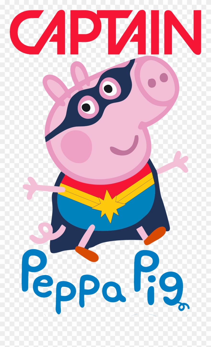 Captain Marvel X Peppa Pig - Free Peppa Pig Color Pages Clipart