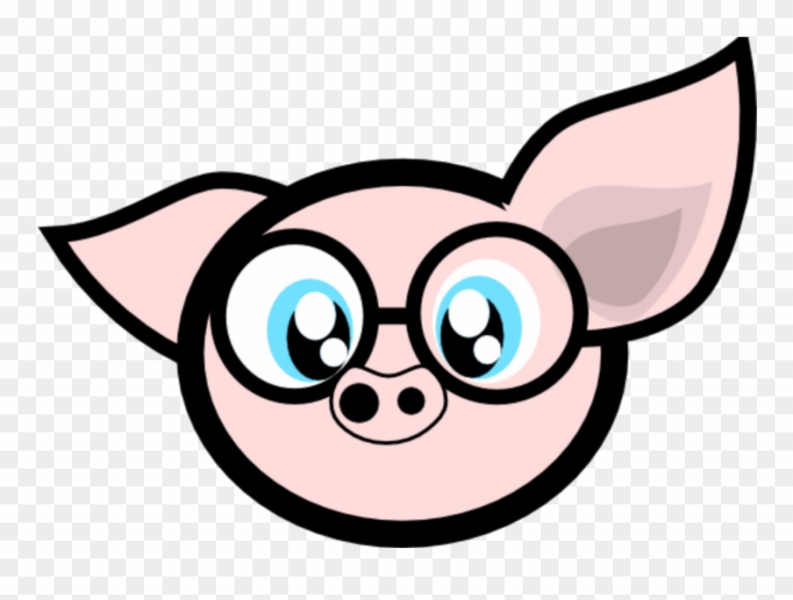 #mq #pink #pig #glasses #head - Cartoon Pig With Glasses Clipart