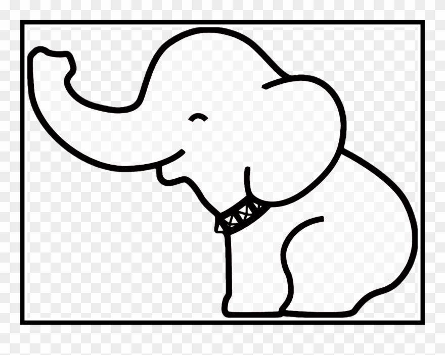 Pig Outline Drawing - Baby Elephant Easy Drawing Clipart
