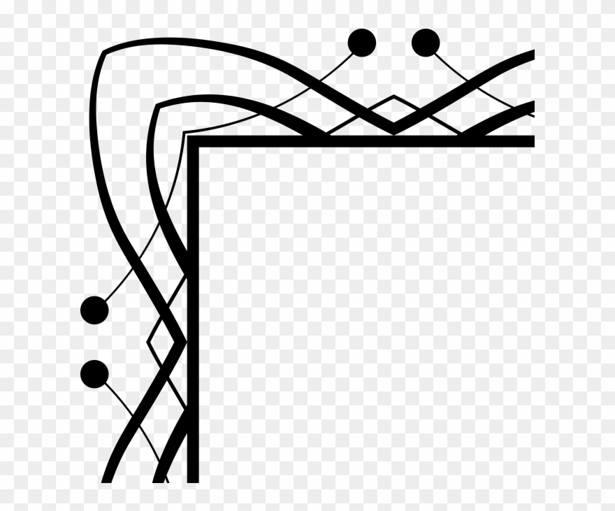 Ornamental Vintage Corner - Line Art Clipart