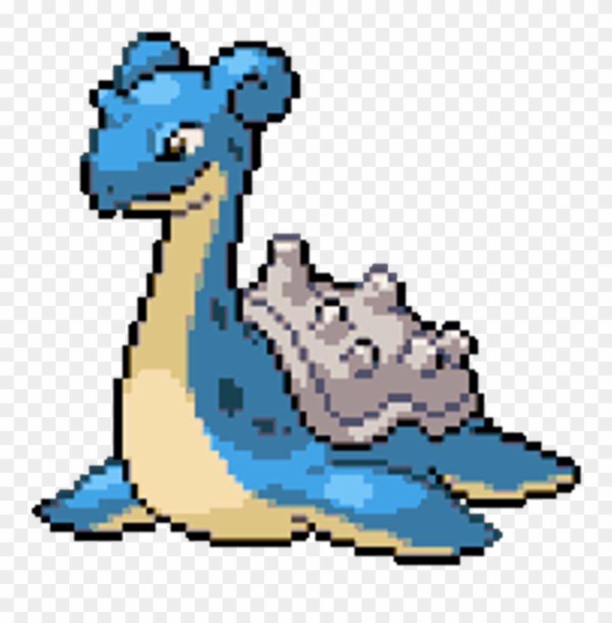 #pokemon #lapras #blue #dragon #cute #sprite #pixel - Pokemon Pixel Art Lapras Clipart
