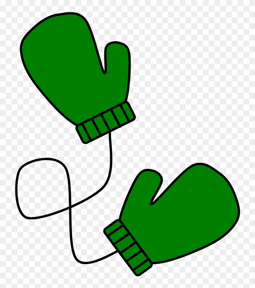 Mittens, Connected, Green, Png Clipart