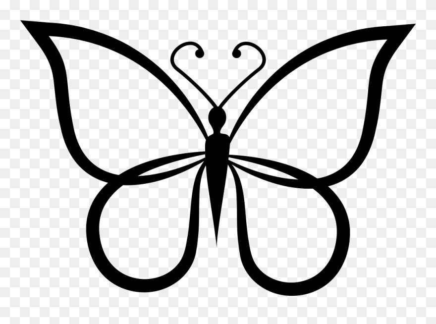 Butterfly Shape Outline Top View Comments - Butterfly Outline Shapes Clipart