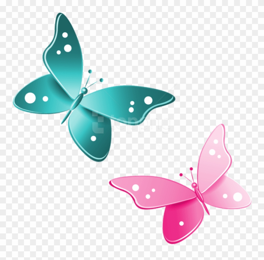 Download Blue And Pink Butterflies Clipart Png Photo - Butterfly Clipart Png Transparent