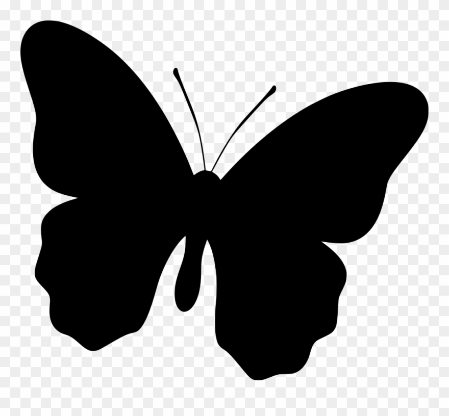 Download Png - Clip Art Butterfly Black Transparent Png