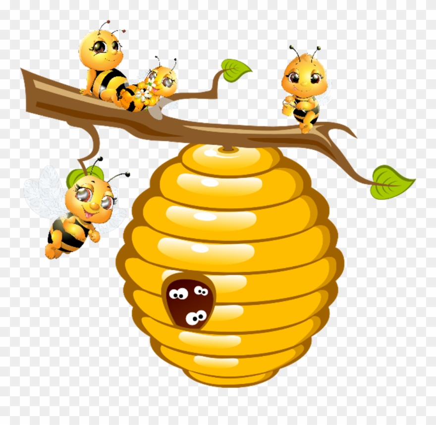 #bees #hive #honey - Bee Clipart - Png Download