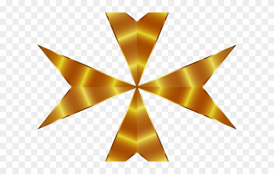 Shooting Star Clipart Golden - Maltese Cross - Png Download
