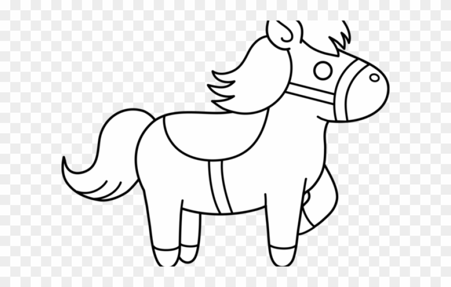 Pony Clipart Outline - Cartoon Simple Unicorn Drawing Easy - Png Download