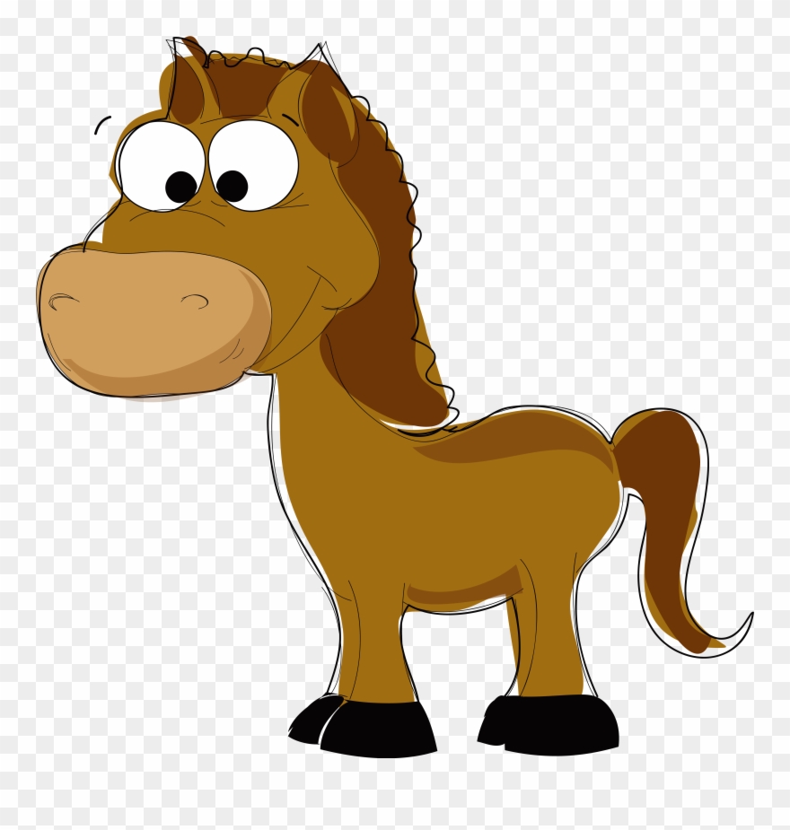 Drawn Pony Brown Horse - Caballo Animado En Png Clipart