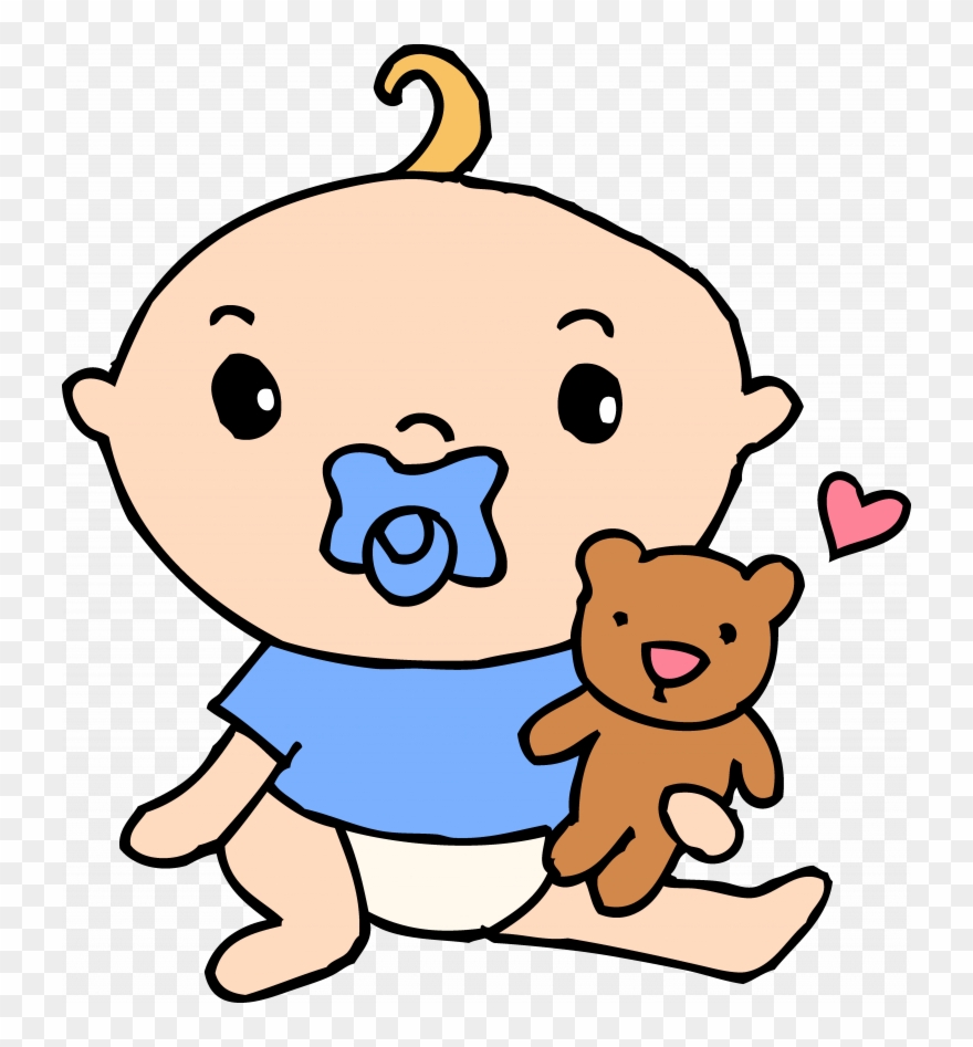 Download Baby Clipart Boy - Baby With Pacifier Clipart - Png Download