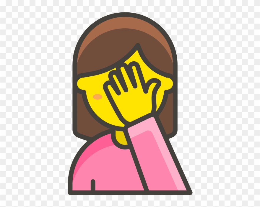 Woman Facepalming Emoji - Emoji Mujer Cara Svg Clipart