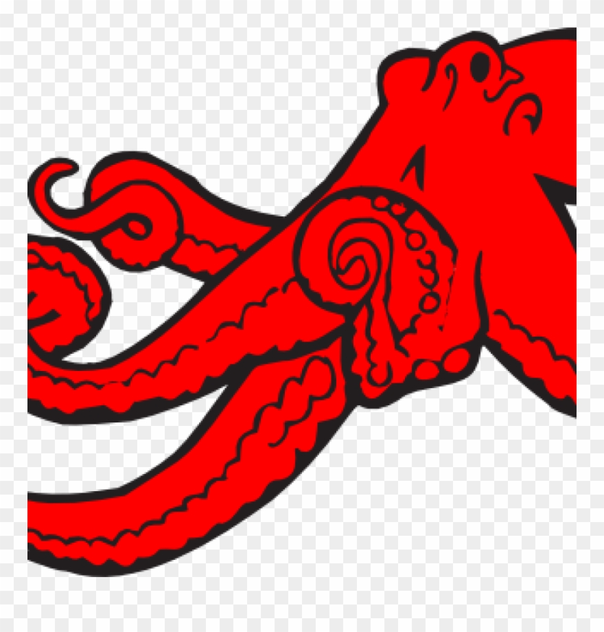 Simple Octopus Drawing Google Black Clipart - Octopus Line Art - Png Download