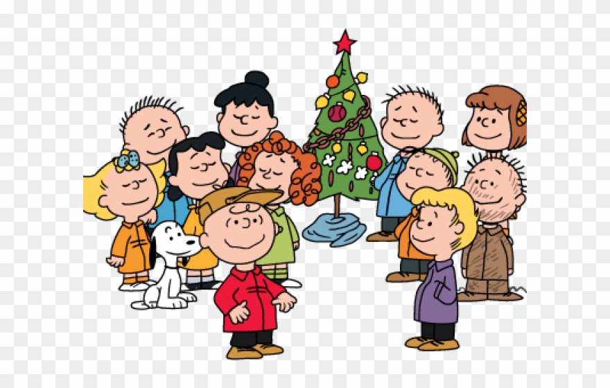 Winter Clipart Peanuts - Charlie Brown Christmas Gang - Png Download