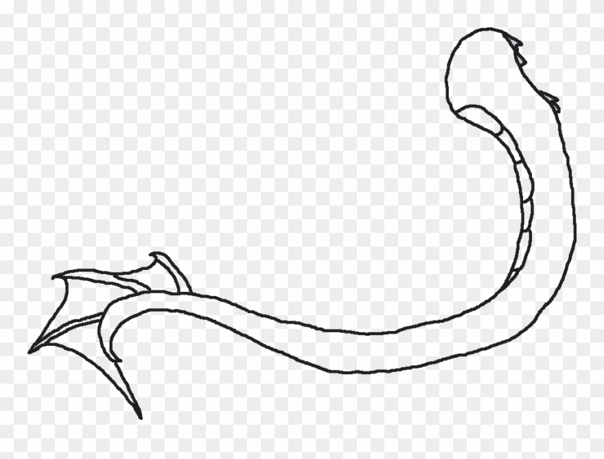Free Download Best Mermaid Tail - Outline Of A Dragons Tail Clipart