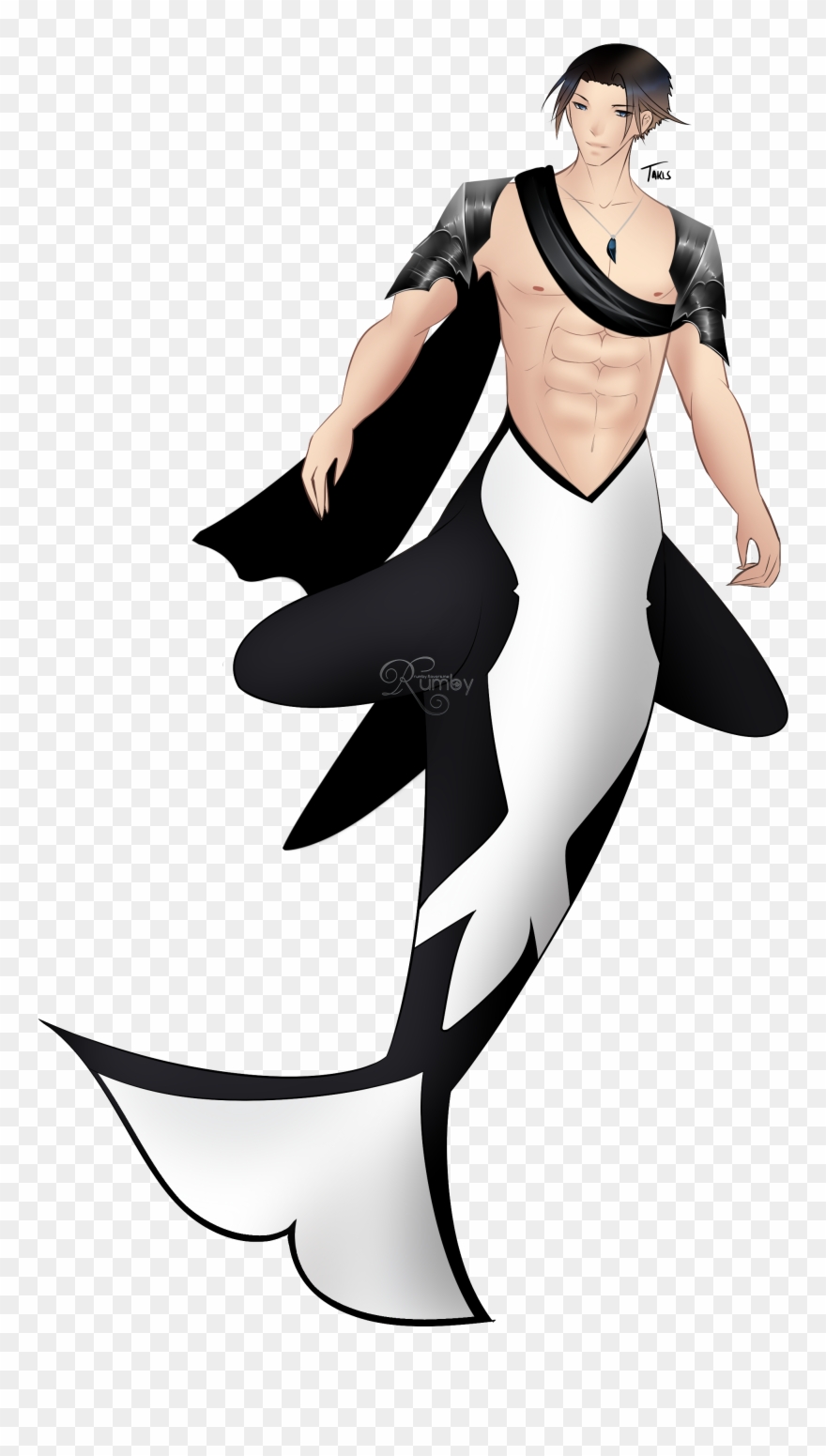 In The World Of Dream Crystal, Takis, An Orca Merman, - Illustration Clipart