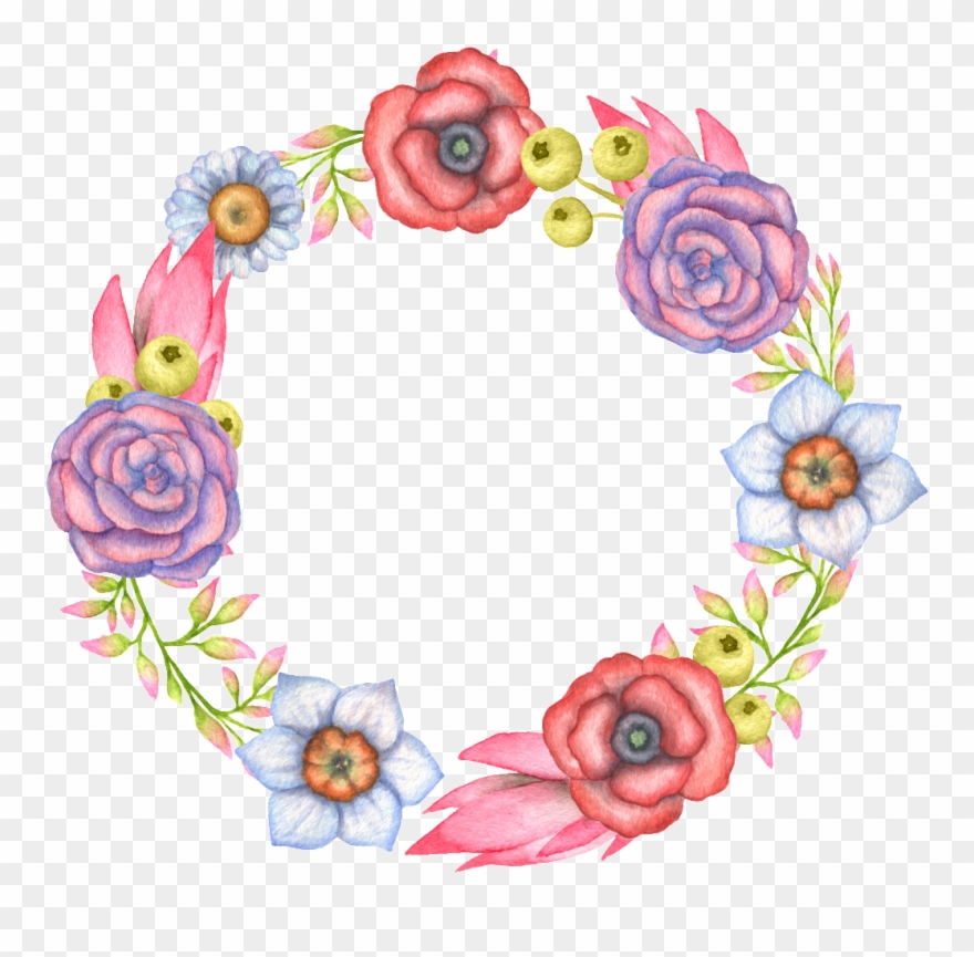 Hand Painted Colorful Flowers Wild Berries Flowers - Flower Clipart