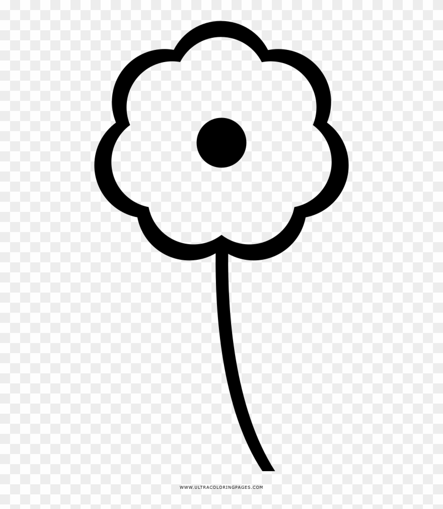 Flower Coloring Page - Line Art Clipart