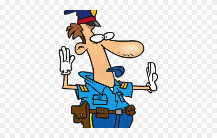 Traffic Clipart Chaos Person - Traffic Cop Cartoon - Png Download