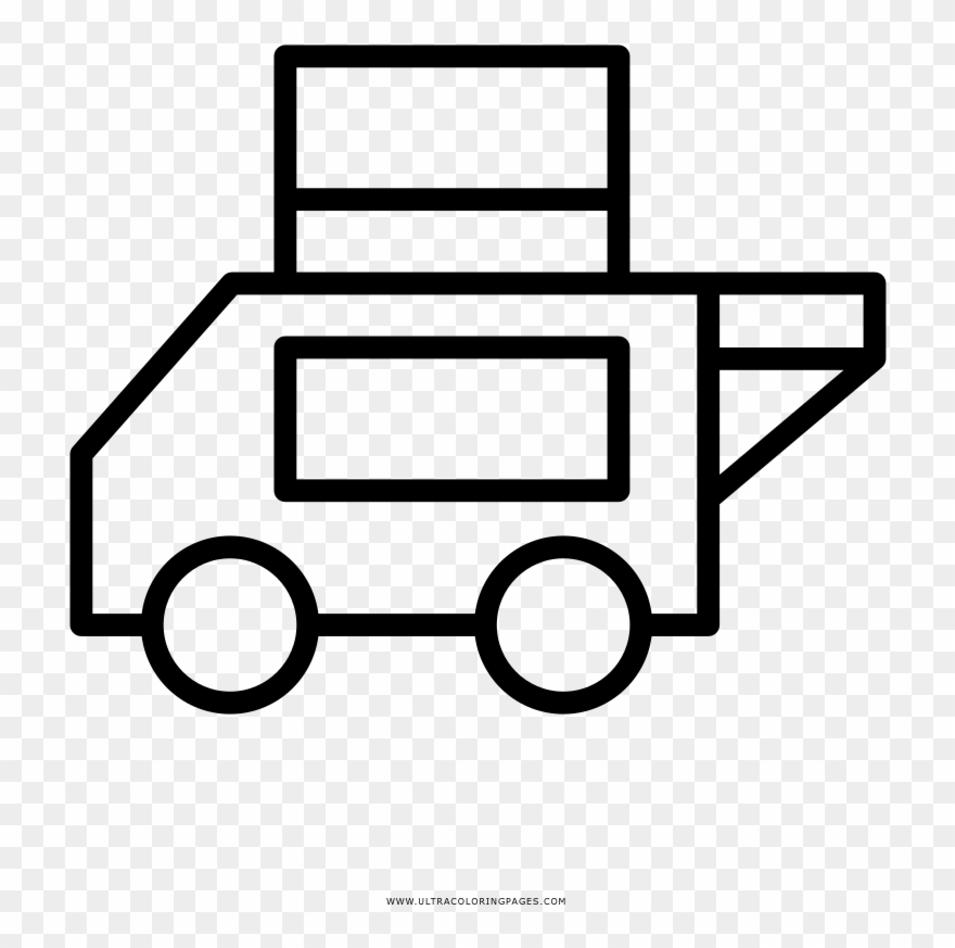 Food Truck Coloring Page - Vector Graphics Clipart