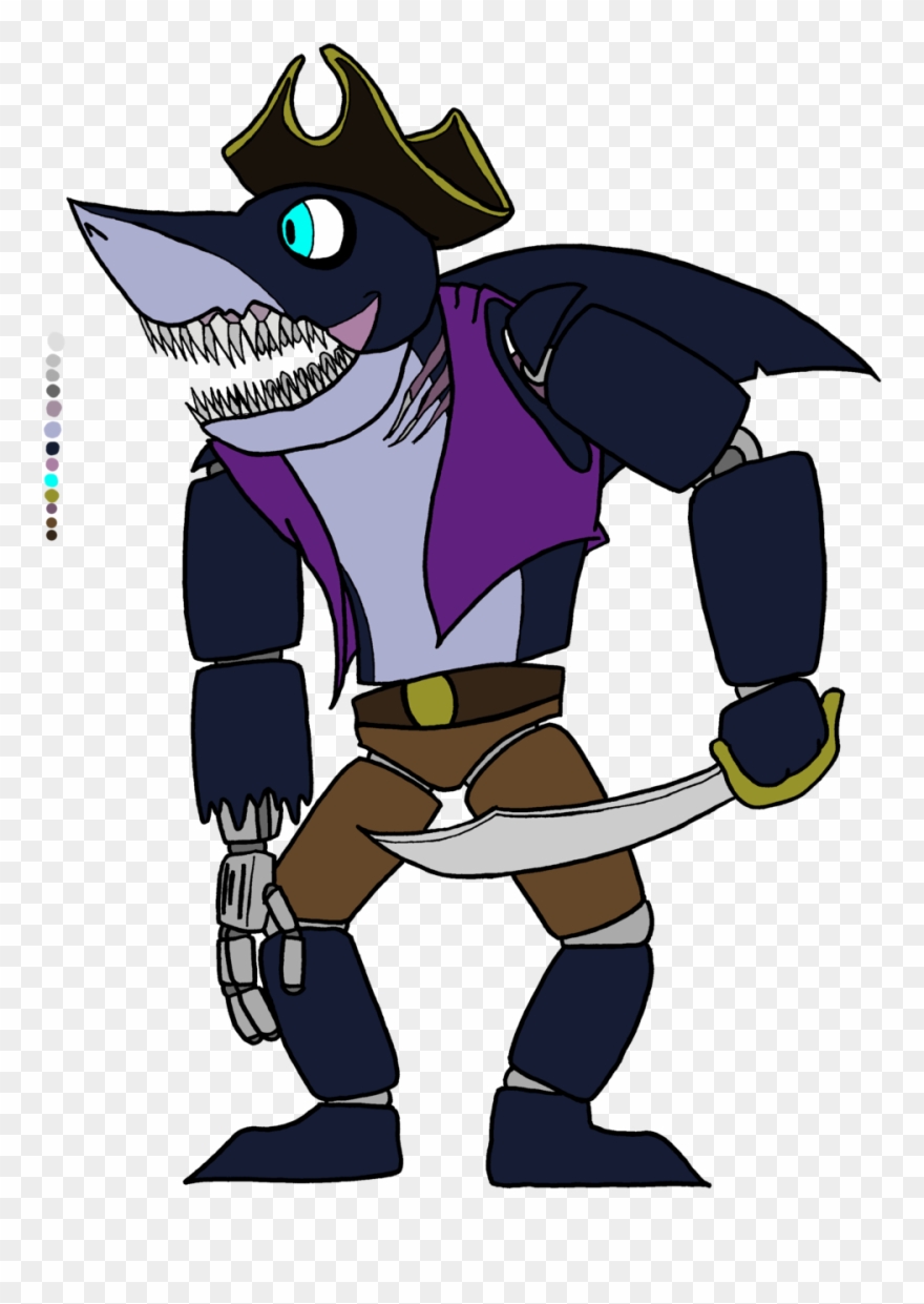 Laddon The Pirate Captain Megalodon By Ecn13000 - Cartoon Clipart