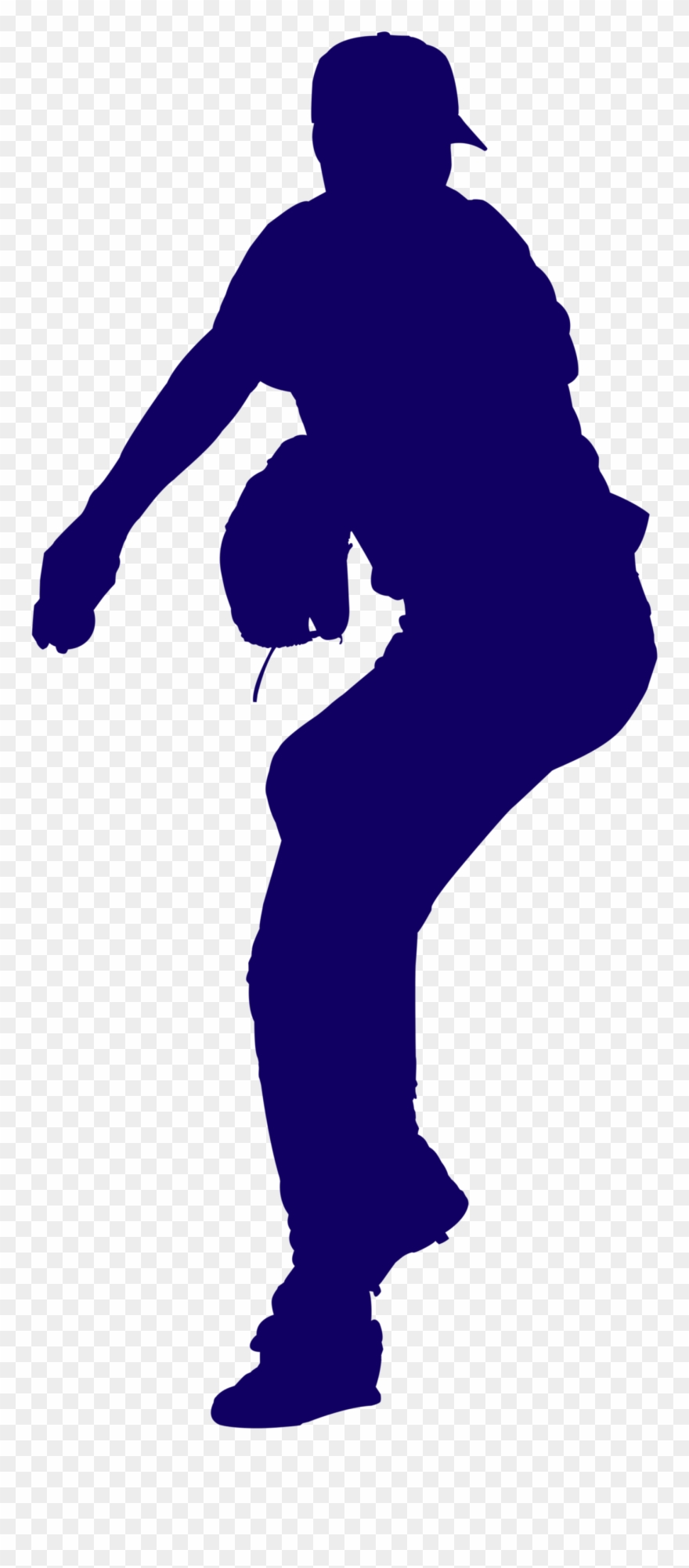 Baseball Pitcher Blue Silhouette - Pitcher De Beisbol Png Clipart