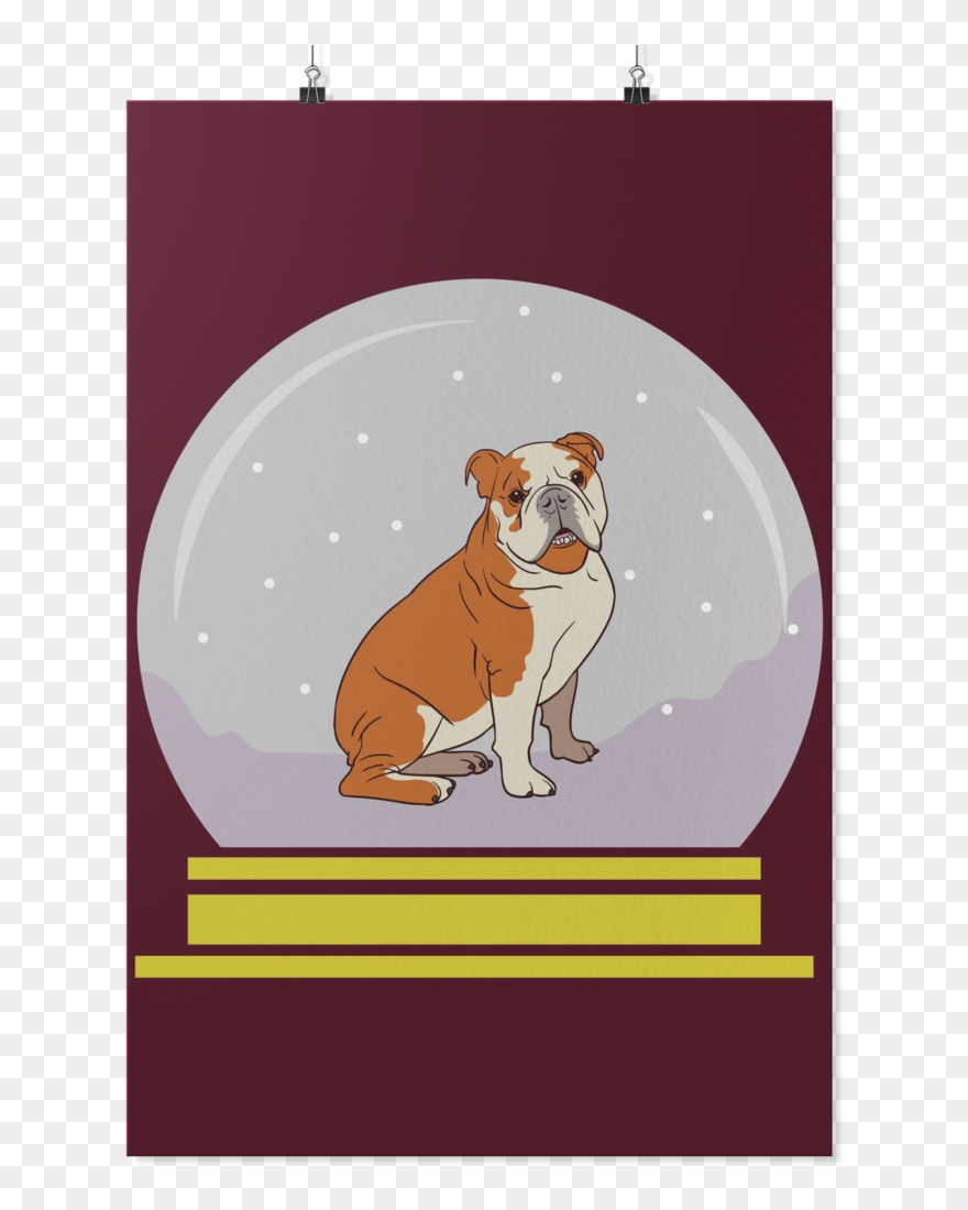 Snowglobe Wall Poster, Bulldog Gifts For Dog Lovers - French Bulldog Clipart