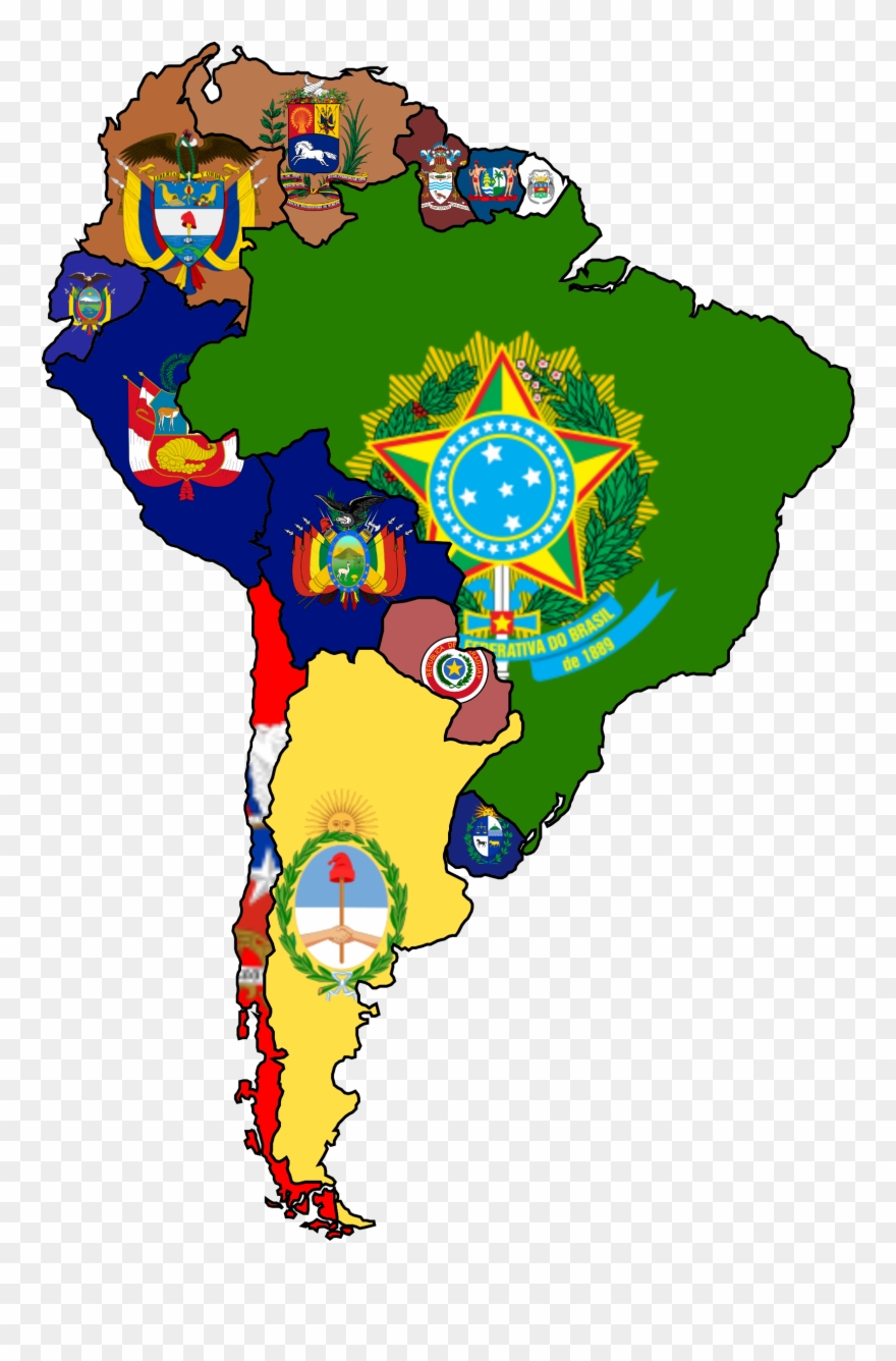 Ocsouth American Country Flags In The Style Of American - Map Clipart