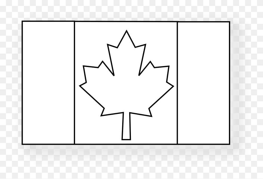 Canadian Flag Black Coloring Book Svg Colouringbook - Canadian Flag Line Art Clipart