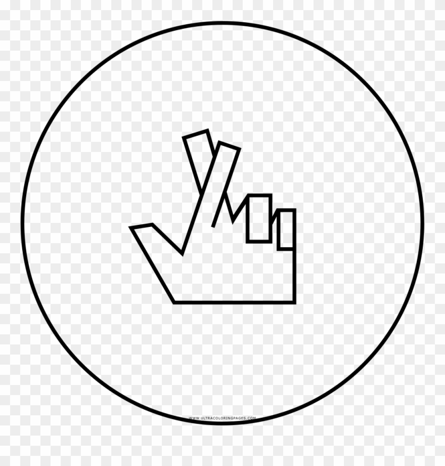 Fingers Crossed Coloring Page - Circle Clipart