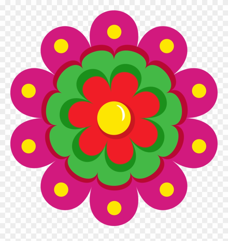 Fiesta Flower Clipart - Embroidery Flower Designs 2018 - Png Download