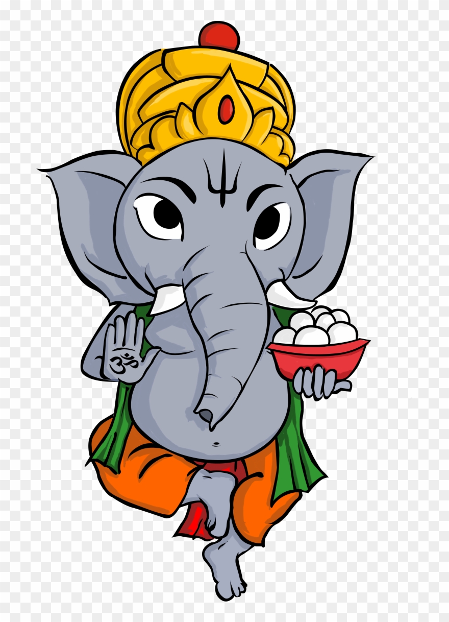 An Illustration Of The Hindu God Ganesha - Indian Elephant Clipart