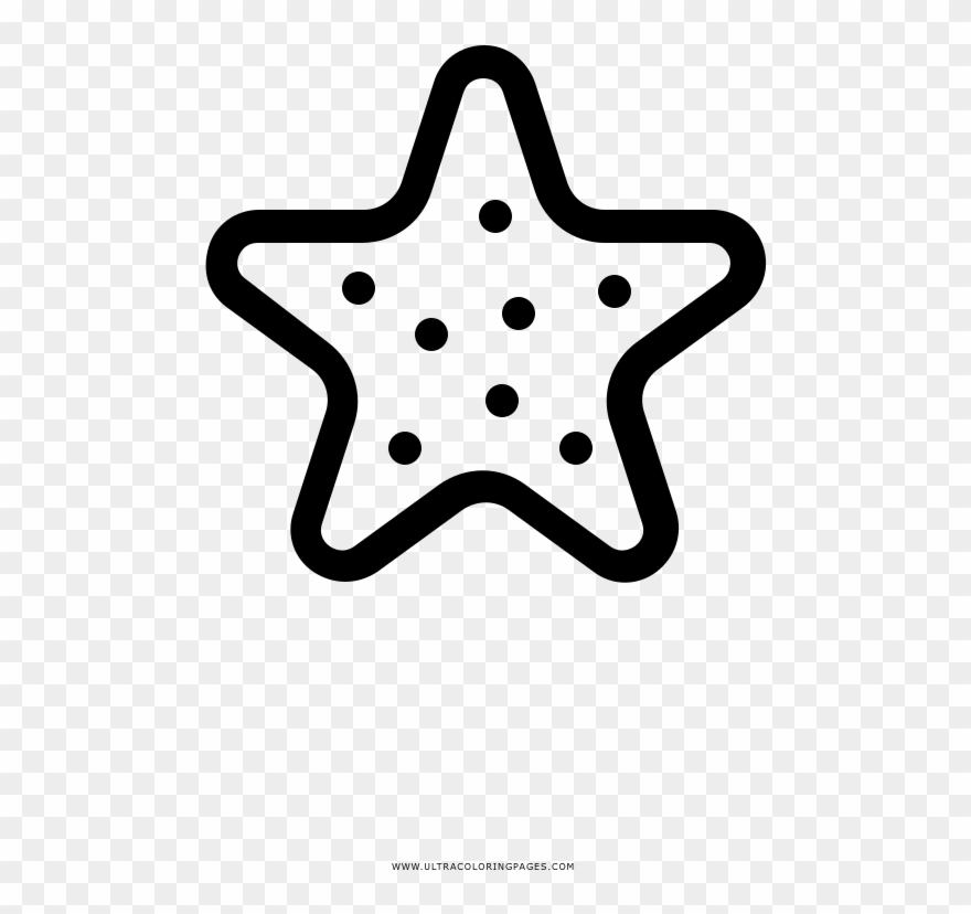 Starfish Coloring Page - Baby Apron Vector Clipart