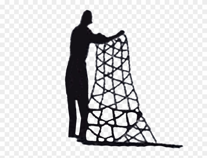 Fisherman Handling Fishing Net Fish Nets, Fishing, - Net Silhouette Fishing Clipart
