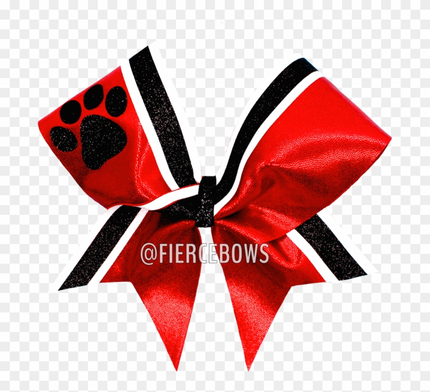 Mascot Border Twin Cheer Bow - Cheerleading Clipart