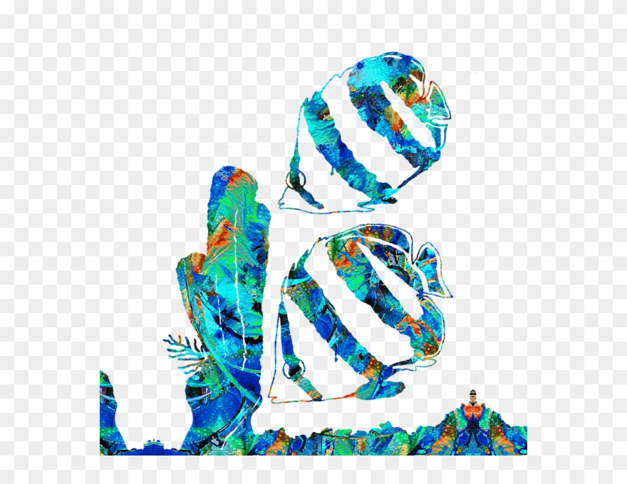 Blue Angels Fish Art By Sharon Cummings - Illustration Clipart