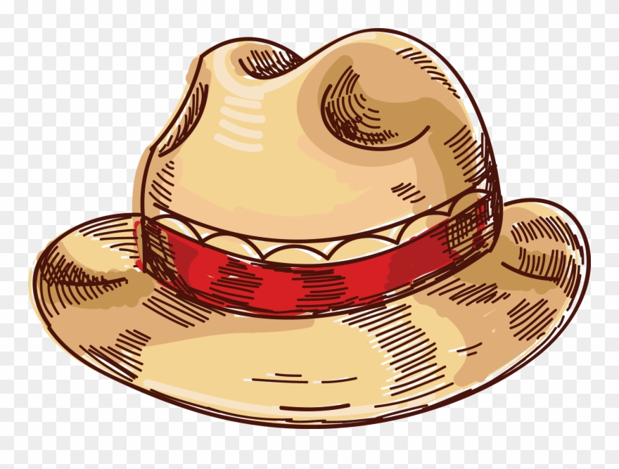 Straw Hat Designer Cowboy - Chapéu De Palha Vetores Clipart